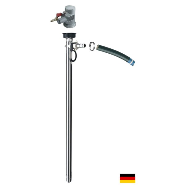 Flux Drum Pump, Stainless Steel, 39" Long, Air Operated Motor, 470W Power, 6 ft UHMWPE Hose 24-ZORO0151 - main